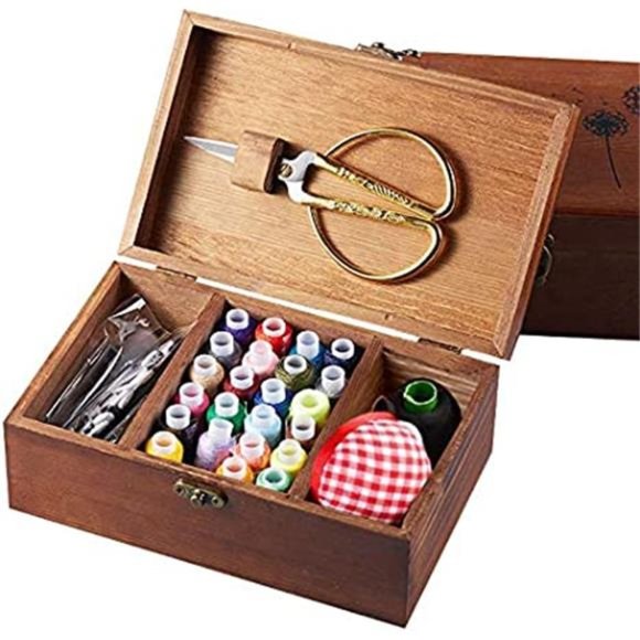 Other Wooden Sewing Kit Box For Adults Beginner With Accessories Vintage Repair Kit Poshmark